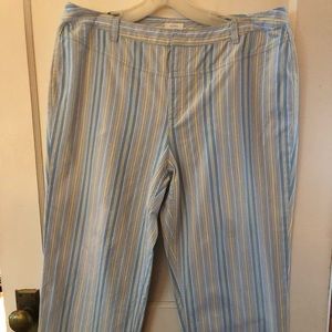 Liz Claiborne striped straight leg capris 14